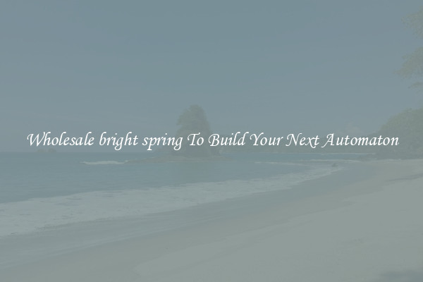 Wholesale bright spring To Build Your Next Automaton