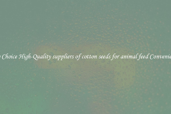 Buy Choice High-Quality suppliers of cotton seeds for animal feed Conveniently
