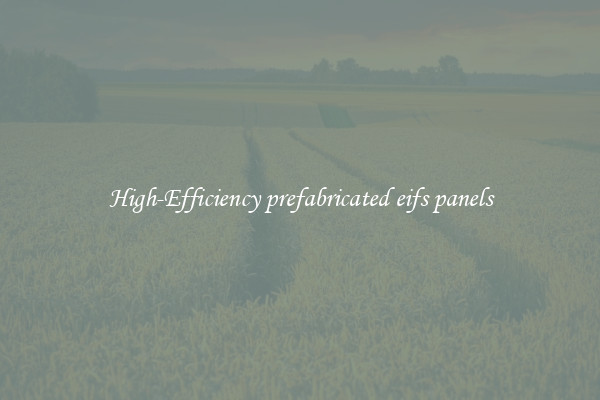High-Efficiency prefabricated eifs panels