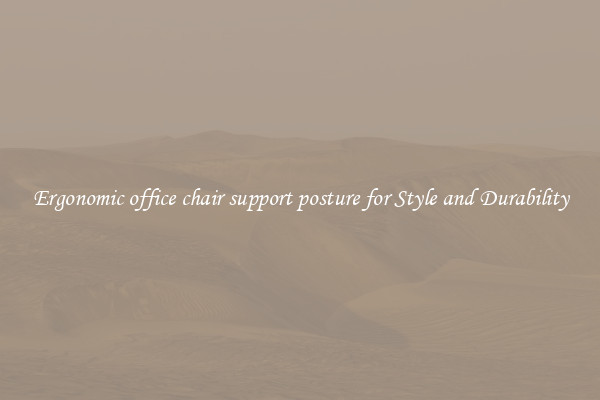 Ergonomic office chair support posture for Style and Durability