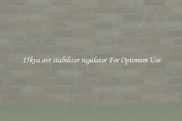 15kva avr stabilizer regulator For Optimum Use