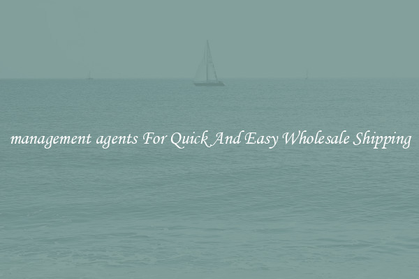 management agents For Quick And Easy Wholesale Shipping
