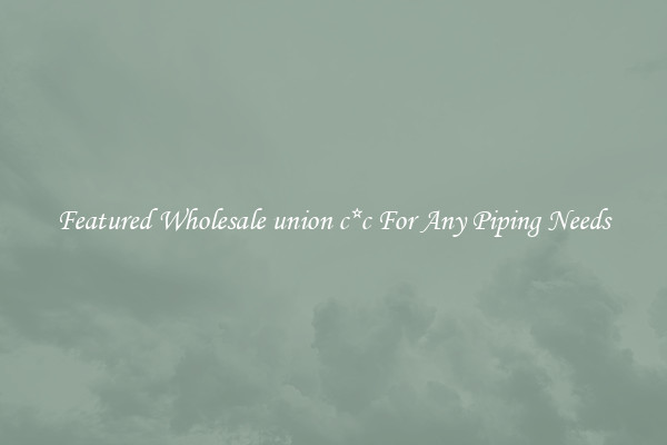 Featured Wholesale union c*c For Any Piping Needs